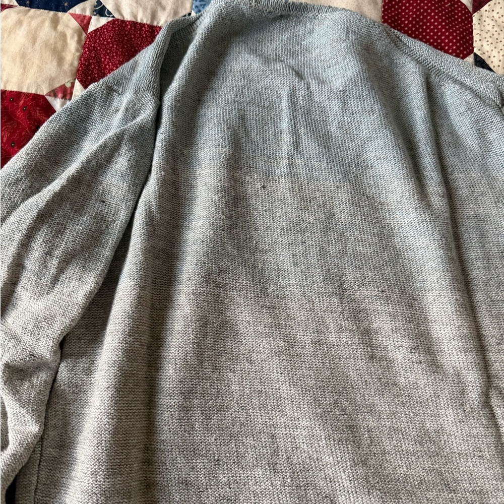 Inis Meain 100% linen Classic Crewneck ombré grey/blue Sweater - Picture 3 of 6